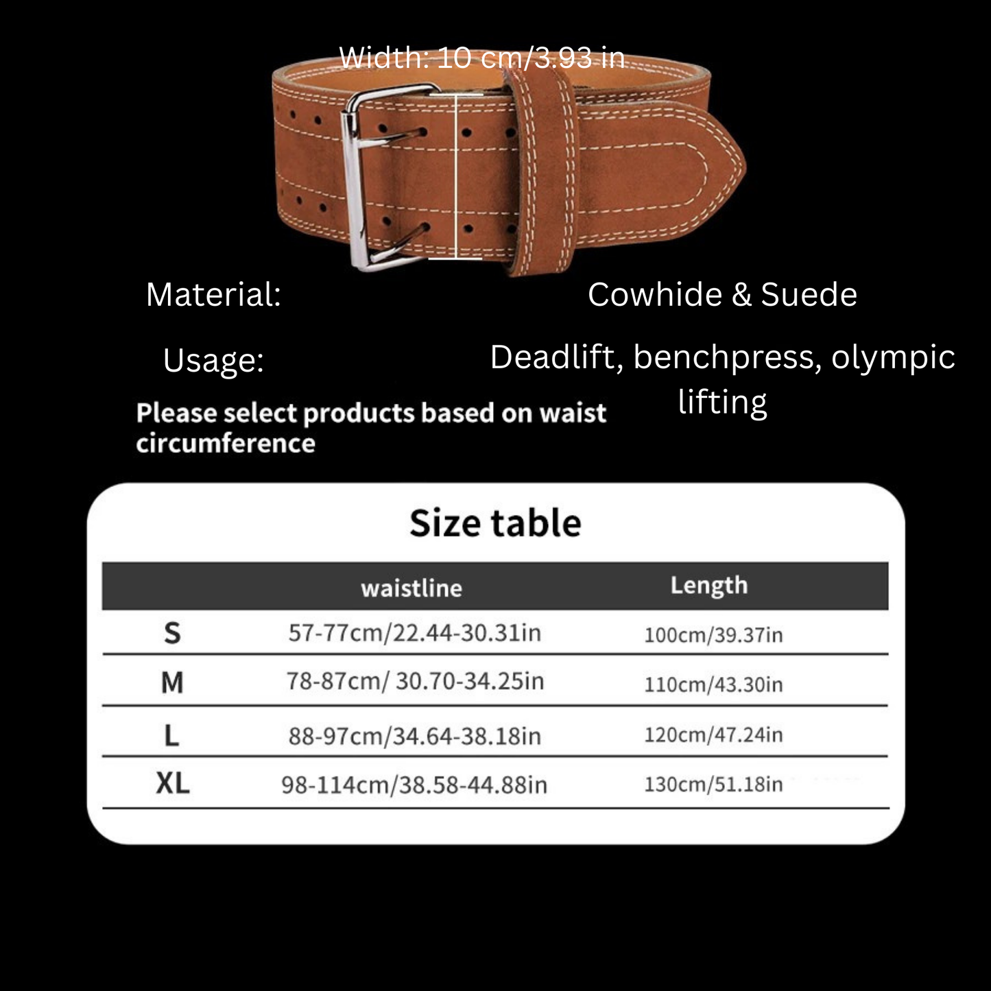 Premium Cowhide Stability Belt